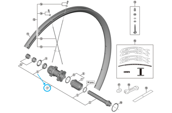 Shimano Achse komplett WH-RX570 142mm