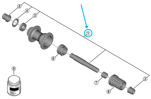 Shimano Achse Set FH-TC500 komplett