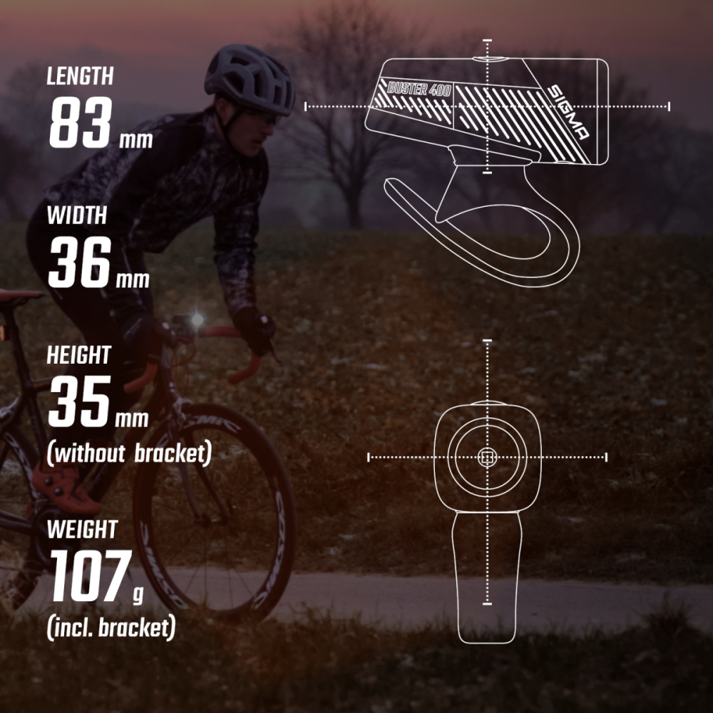 SIGMA SPORT Sigma Scheinwerfer Buster 400 FL schwarz