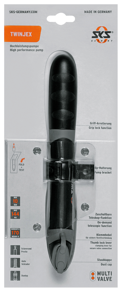 SKS Minipumpe Twinjex Lite Zoom Kunststoff AV DV SV schwarz