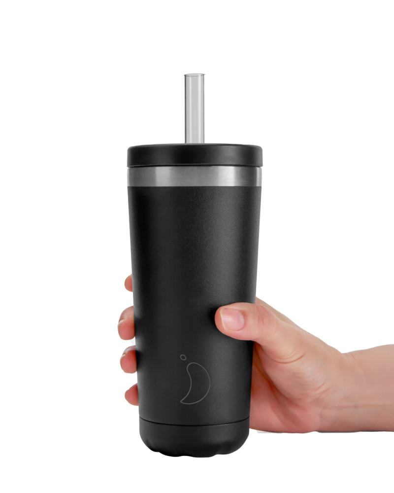 Chilly’s Chilly's Original Straw Coffee Cup 500ml Monochrome Black